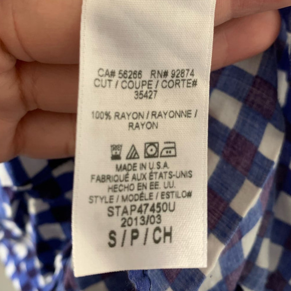 Splendid Gingham Button Down Navy‎ - Picture 7 of 9